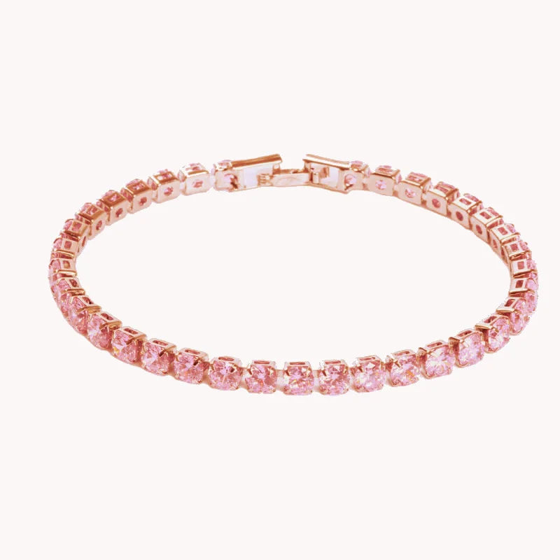 Trendy Multistyle Colorful Single Row Crystal Zircon Bracelet Elegant Four Claw Zircon Women Bracelet for Jewelry Gifts