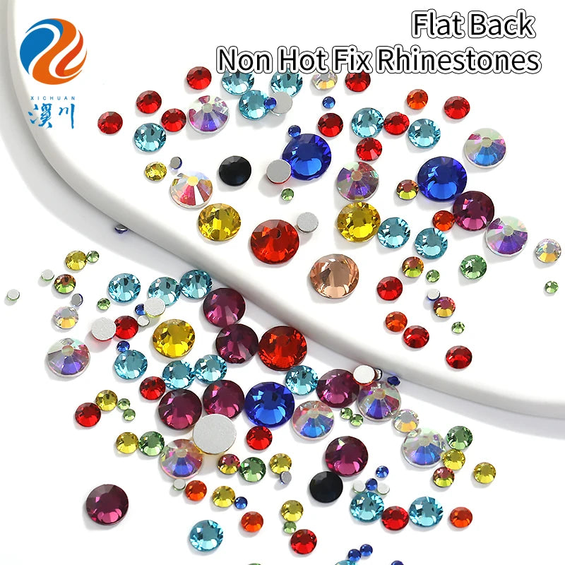 Xichuan Wholesale Bulk Package SS3-SS30  Glass Strass Crystal Stones Non Hot Fix Flatback Rhinestones Stockings