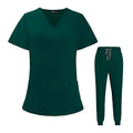 72% Recycled Polyester 23% Viscose 5% Spandex Medical Scrub Top & Jogger Pants Woven Fabric Dental Attire
