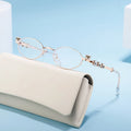 Luxurious Women's Optical Glasses Frames Oval Metal Alloy Rhinestones Solid Pattern AC Lens Material Fashion 2 Color Reading
