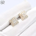 Custom Style VVS Moissanite Cluster Earrings Man Factory Wholesale Braguette Round Diamond Cut 925 Silver Fine Jewelry Earring