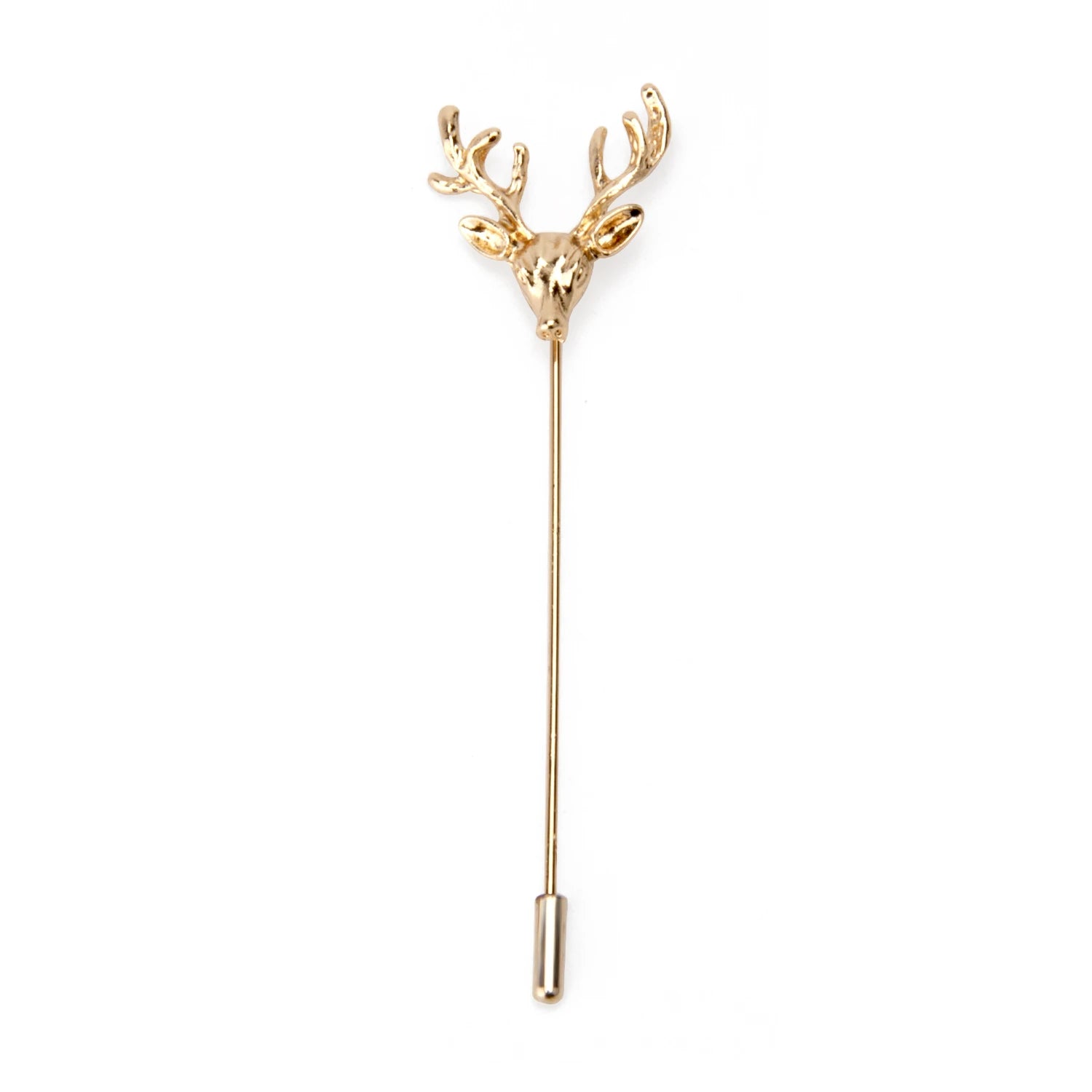 Daili High Quality Gold Deer Head Long-handled Brooch Minimalist Design Brooch Handmade Lapel Pin Brooch for Unisex