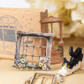 10pcs/pack Dual-material Sticker Pack Window Cherry Dreams Series Window Sill with Cat Theme