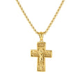 Fashion Jewelry Vintage Christian Religious Stainless Steel Cross Charm Pendant Necklace for Men Women
