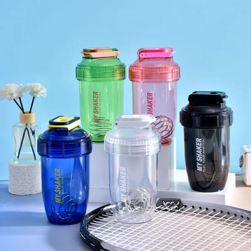 New Design Wholesale Customized 17oz 500ml Plastic Sport Water Bottle Protein Spice Shaker Bottle With Mixer Ball Gym Bpa Free
