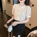Lace Shirt Women's Spring 2024 New Design Sense Loose and Thin Temperament French Heavy Industry Hollow Chic Small Shirt