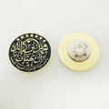 The Emirates Dubai Abu Dhabi 54 National Day Falcon 7 Stars Magnetic Metal Gold Plating Black Enamel Round Shape Chest Pin Badge