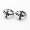 Vintage Unisex Jewelry Ear Ring Stainless Steel Skull Hoop Earrings for Couple