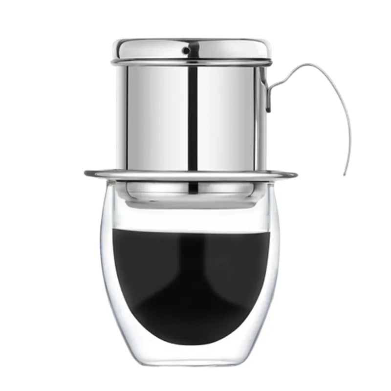 Household Brewing Pot 304 Stainless Steel Vietnamese Coffee Filter Cup Drip Vietnam Drip Coffee Pot Coffee Filter Cup