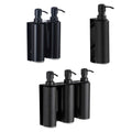 Matt Black Finish Wall Mounted Round Shape Refillable Hand SS304 Stainless Steel Shampoo Liquid Soap Dispensers