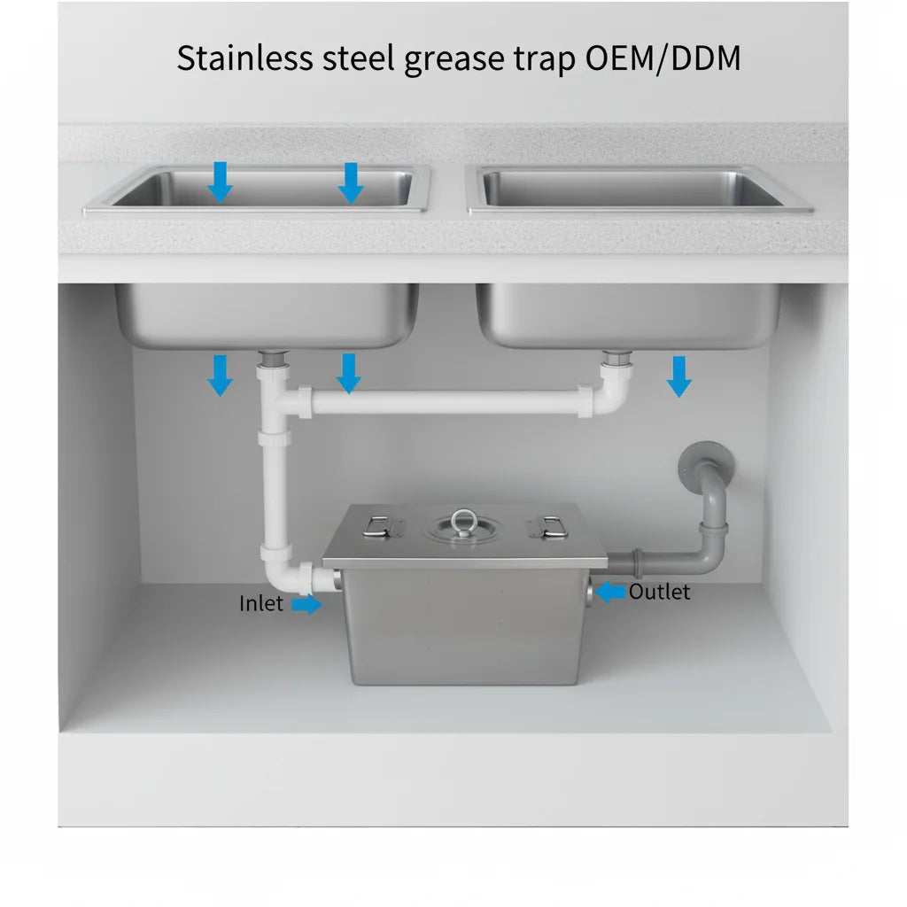 OEM Custom Stainless Steel Kitchen Grease Trap Commercial Grade Underground Grease Catcher and Soup Oil Filter Separator