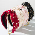 Valentine's Day Headband Fabric Knotted Pearl Alloy LOVE Alphabet Accessories Go with Party Holiday Hair Accessories