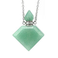Hongzhuo New Fashion square shape natural green aventurine gemstone perfume bottle pendant healing crystal pendant Jewelry