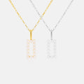 FUAMAY Fine Jewelry 18K Gold Plated 925 Sterling Silver Necklace Square Geometric Pendant Pearl Necklace