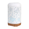 Wholesale 7LED Changing Light Metal Essential Oil Diffuser Butterfly Pattern 250ml White Ultrasonic Air Humidifier Household