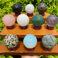 Mini Moon Lunar Natural Semi-precious Stone Non-porous-ball Rose Quartz Healing Crystal Sphere Amethyst