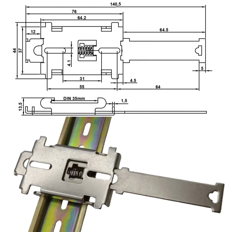 Electrical Rail Installation Bracket Switch Power Supply Installation Bracket Rail Clip Metric Measurement System