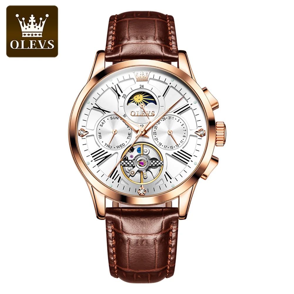 Olevs 9912 Wholesale Branded Waterproof High Custom logo Quality Automatic Mechanical Men Wrist Watch