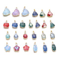 Luxury Colorful Gold Plated Copper Cut Pendant Heart Star Square Charms DIY Trendy Women Jewelry Accessories Handcraft Gift Idea