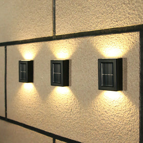 LED Solar Light Outdoor Wall Lamp Solar Garden Wall Light Waterproof Courtyard Garden Stair Fence Sconce Decoration Light 80 ABS