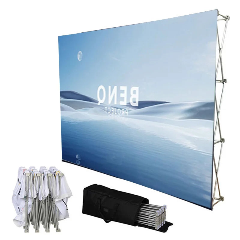 10ft High Quality Fabric Pop up Banner Display Stand Portable Trade Show Photo Backdrop Wall Banner