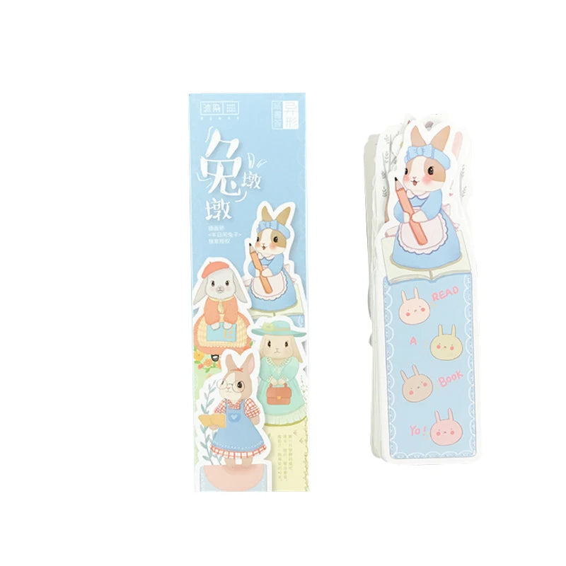30pcs/pack Cute Cartoon Bookmark Cartoon Animals Paper Bookmark for Paper Positioning Book Holder School Office Stationery Gift