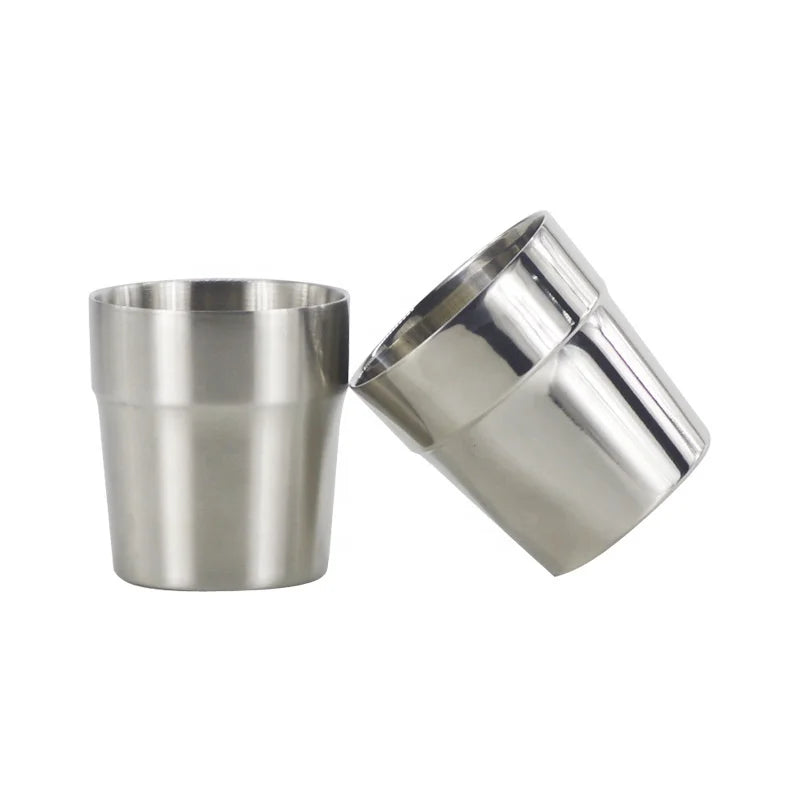 180ml Multi Scene Use 304 Stainless Steel Water Cup Reusable Double Layer Anti Scald Anti Fall Milk Coffee Beer Cup