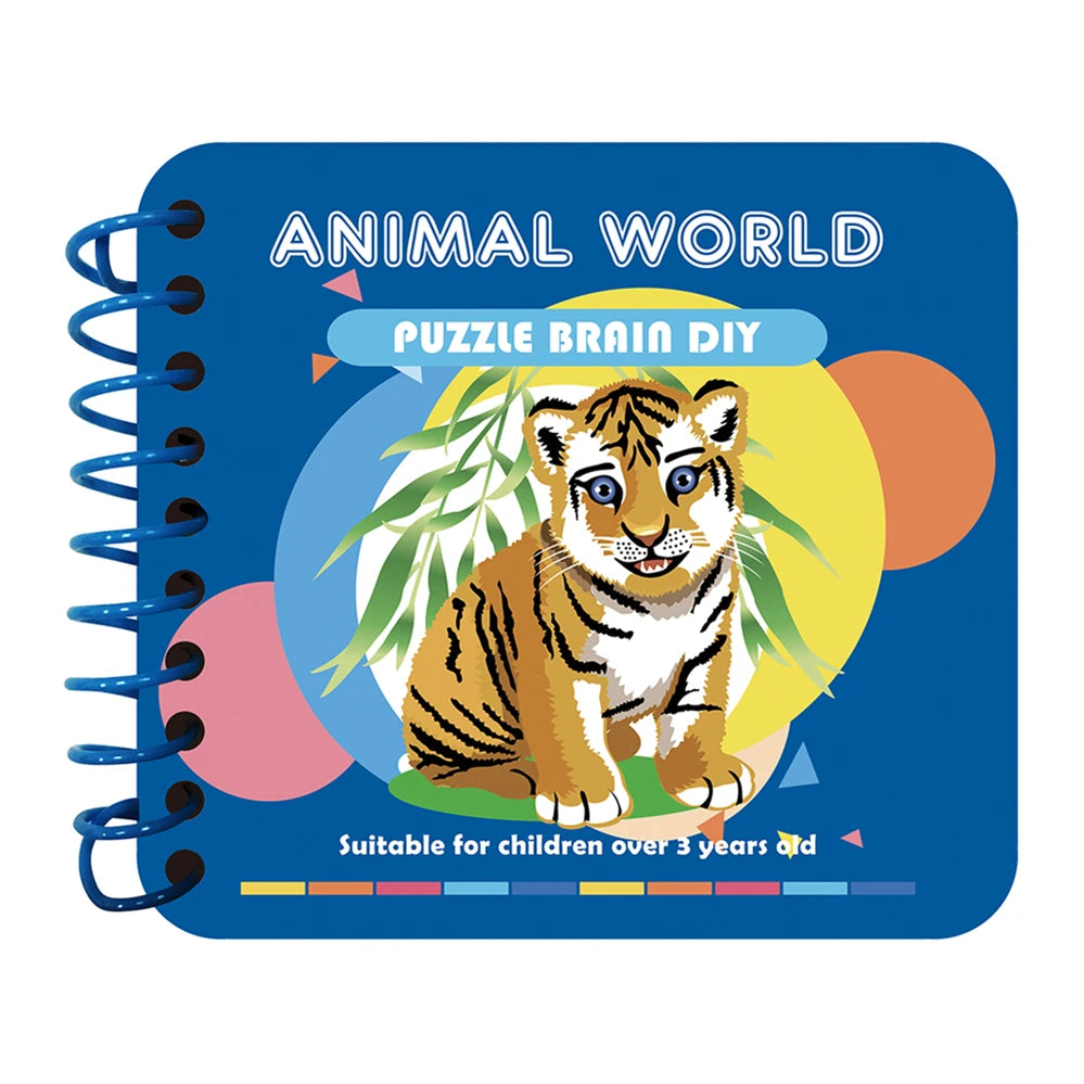 R-STB01 Kids Magic Puzzle Toys DIY Diamond Painting Books Educational Dotting Card 3D Animal Style Made from Paper for Children