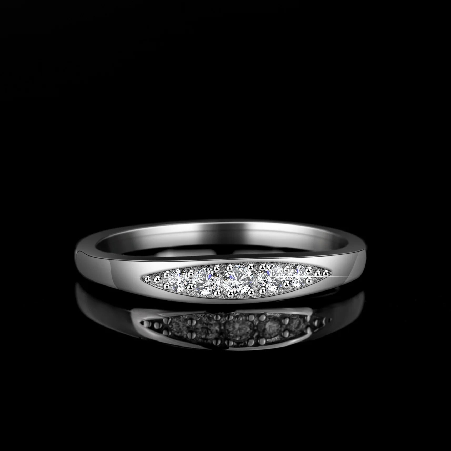 Factory Wholesale 925 Sterling Silver Ring New Trendy Contracted Style 18K Gold Plated Inlay Moissanite Couple Finger Rings