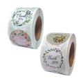 Flower Design Thank You Sticker 3.8cm 1.5 Inch Label Sticker for Gift
