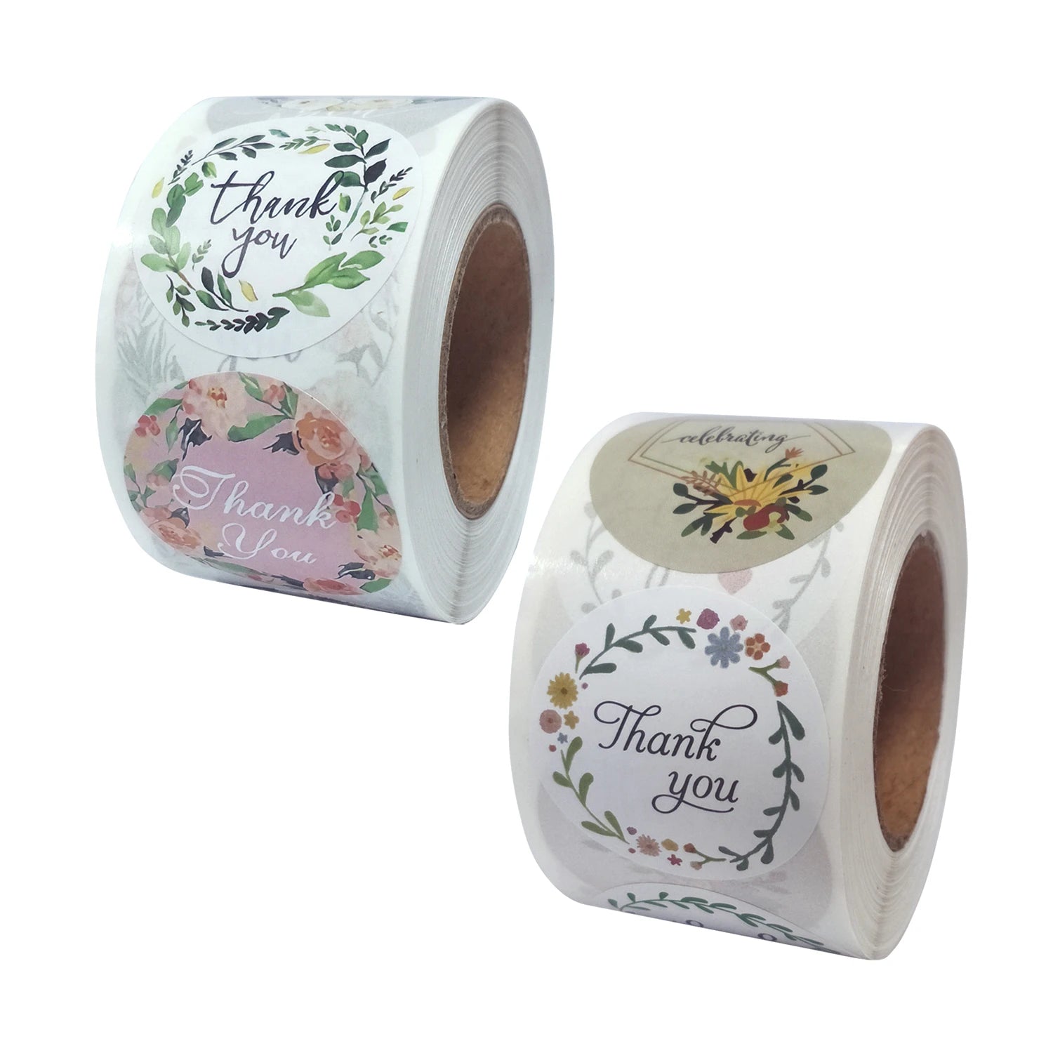 Flower Design Thank You Sticker 3.8cm 1.5 Inch Label Sticker for Gift