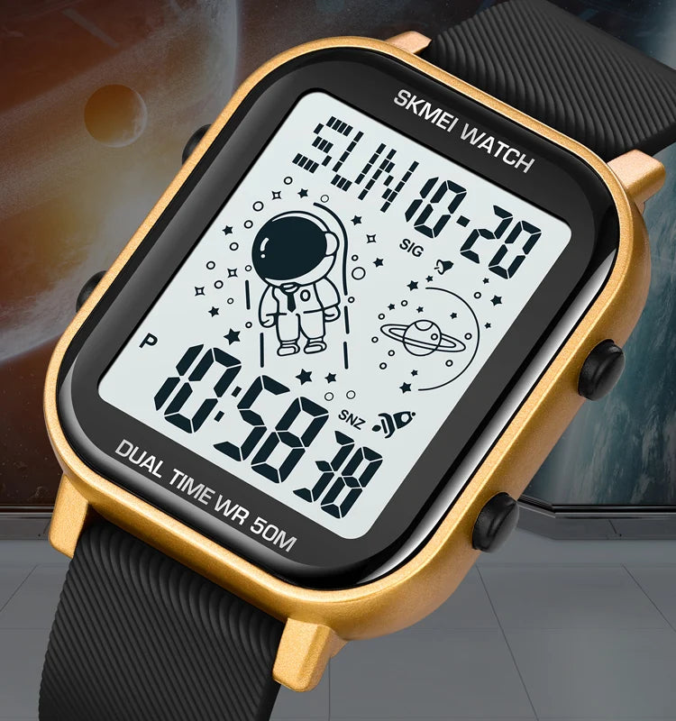New Arrival Skmei 1971 Men's Sport Digital Wristwatch 5ATM Waterproof Rubber Band 18-24 Months Battery Life