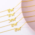 Go Party 18K Plated Stainless Steel Infinity Necklace with Initial a to Z 26 Letters and Classic Butterfly Design
