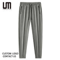 Liu Ming Custom Logo 2024 Men Summer Ice Silk Pants Stretch Breathable Straight Plus Size Gym Sports Jogging Running Trousers