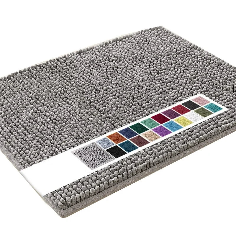 Customized Chenille Bathroom Mat Machine Washable Thickened Entry Door Floor Mats Non-slip Home Microfiber Foot Rugs