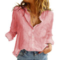 Liu Ming Autumn New Products Women Casual Cotton Linen Loose Shirt Vintage Elegant Long Sleeve Button up Shirts
