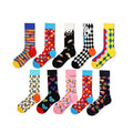 High Quality Crazy Patterned Crew Socks for Women Breathable Cotton Funky Cartoon Design Wholesale Happy Funny Logo on Body