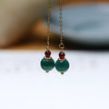 Natural Malachite Stone Earrings Stainless Material Natural Stone ES026