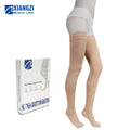 20-30 MmHg Class 2 Over Knee Closed Toe Solid Knitted Medical Compression Stockings with Silicone Top Band