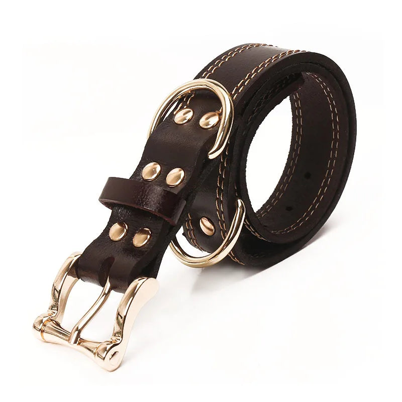 Wholesale Genuine Cow Leather Large Dog Collar