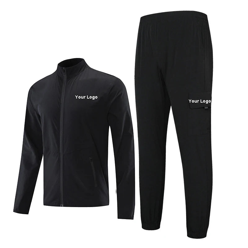 Casual Athletic Team Activewear Hiking Custom Men Jacket and Cargo Track Pant Two Pieces Fitness Set Tracksuit for Men Jogging