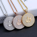 Hiphop Retro Pendant Ornaments Gold Plated Jewish Cultural Symbols Full Zircon Necklace Accessories Religious Jewelry