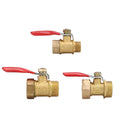 Garden Water Valve 1/4'' 3/8'' 1/2'' BSP Female to Male Thread With Red Handle Brass Ball Valve MegaBDM