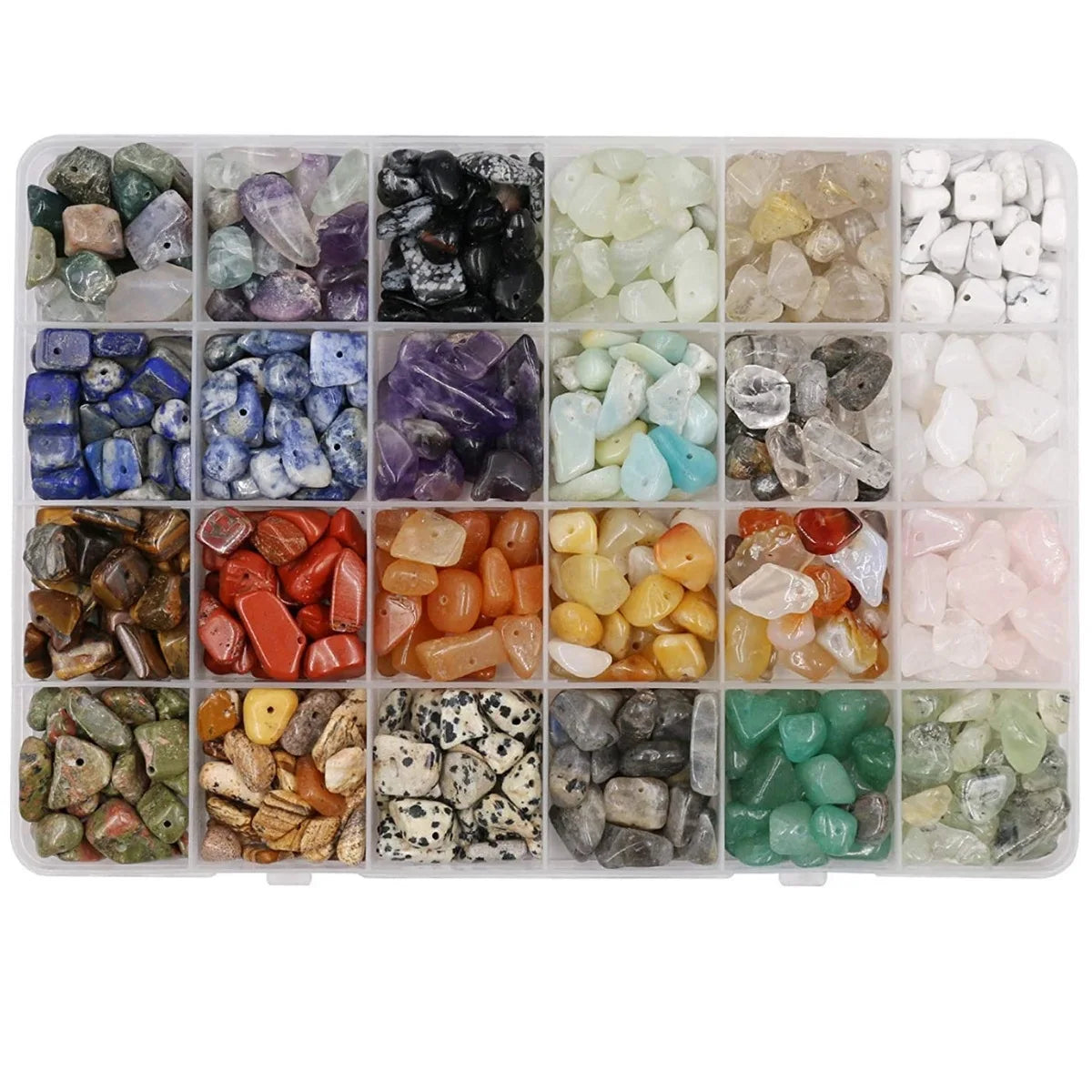 Gemstones and Crystals for Jewelry Making Kit Natural Stone Beads Box Earring Ring Making Kit