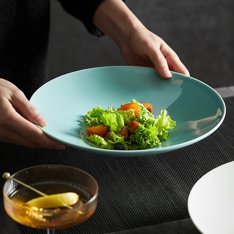 Nordic Vintage 10 Inch Dinnerware Set Eco-Friendly European Style Salad Dessert Snack Steak Dishes Bowl for Dinner