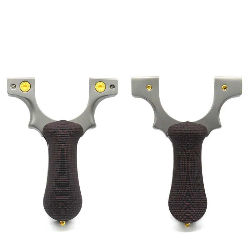 New Titanium Alloy Folding Slingshot Flat Leather Fast Compression Bow Free New G10 Patch Outdoor Catapult