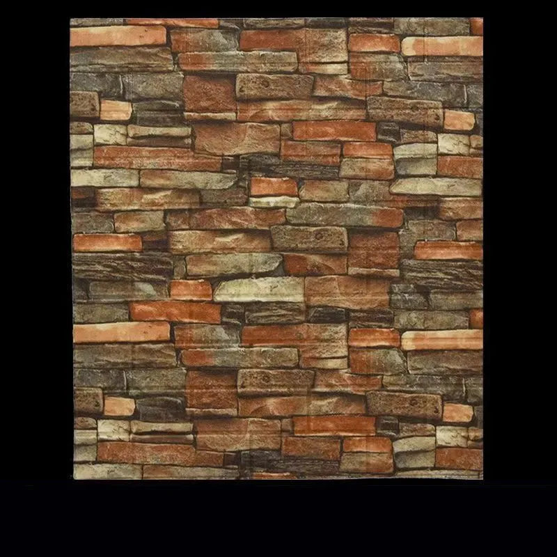 70*77 CM Self-Adhesive Waterproof 3D Foam Panels Textured Brick-Pattern Stickers for Barbershop & Kitchen Use