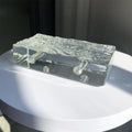 Factory Wholesale Single Sided Stone Pattern Clear White Transparent Crystal Glass Brick Blocks for Building Decoration