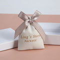 7x9cm Soft Luxury Beige Pink Velvet Jewelry Pouches with Drawstring Closure and Ribbon