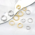 Daidan Huggie Earrings 925 Sterling Silver Buckle Irregular Shape Gold Plated Hoop Geometric Earrings
